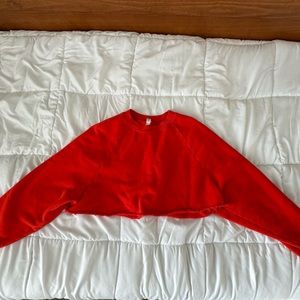 Alo Yoga Small Cropped Orange Sweatshirt